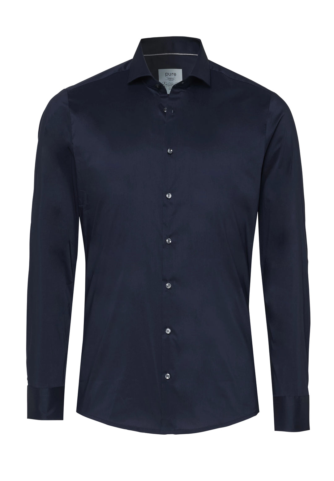 4070-21701 PURE- City Stretch Hemd slim fit Langarm 130 uni marine