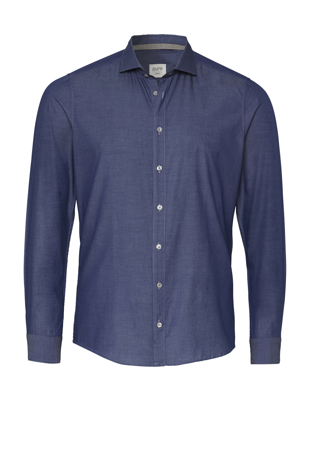 4071-51753 PURE- Urban Hemd Langarm 120 uni dunkelblau