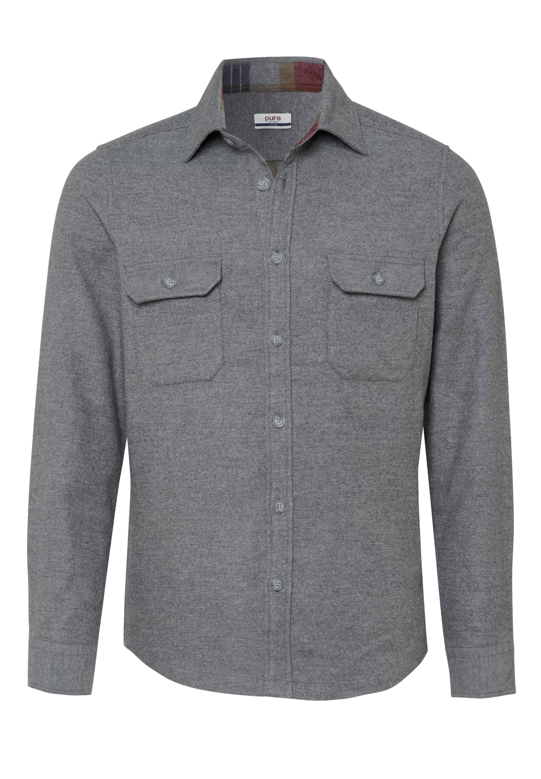 4743-51990 PURE- Casual Overshirt Langarm 710 uni grau