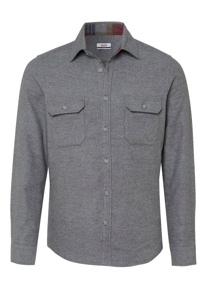 4743-51990 PURE- Casual Overshirt Langarm 710 uni grau