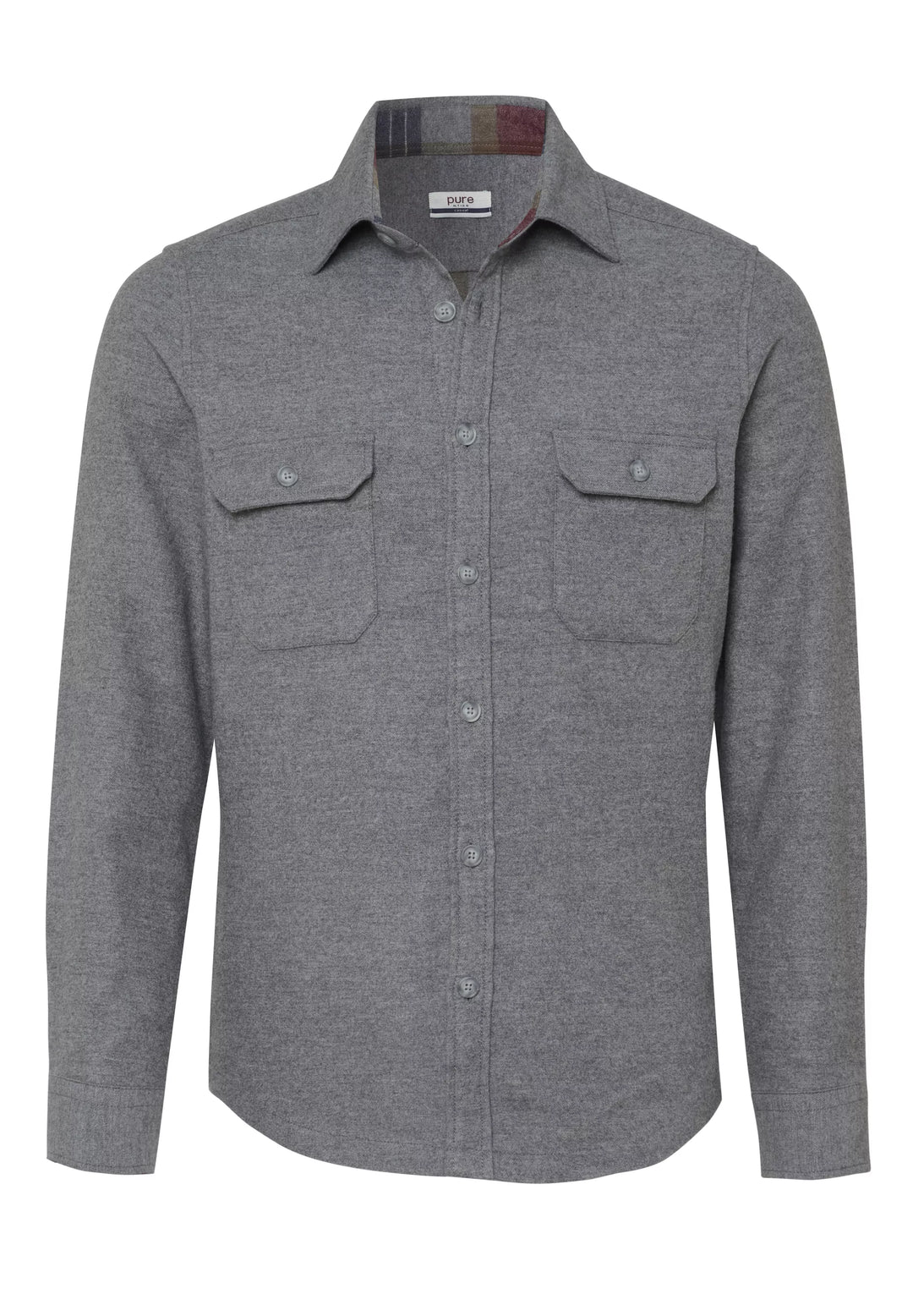 4743-51990 PURE- Casual Overshirt Langarm 710 uni grau