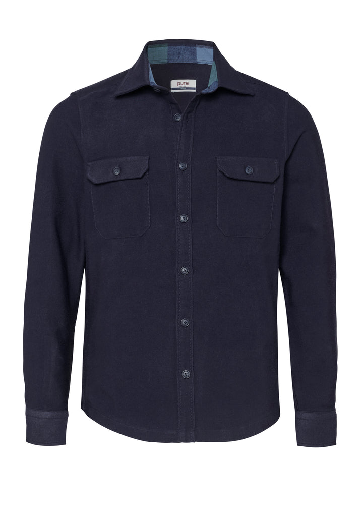 4744-51990 PURE- Casual Overshirt Langarm 130 uni marine