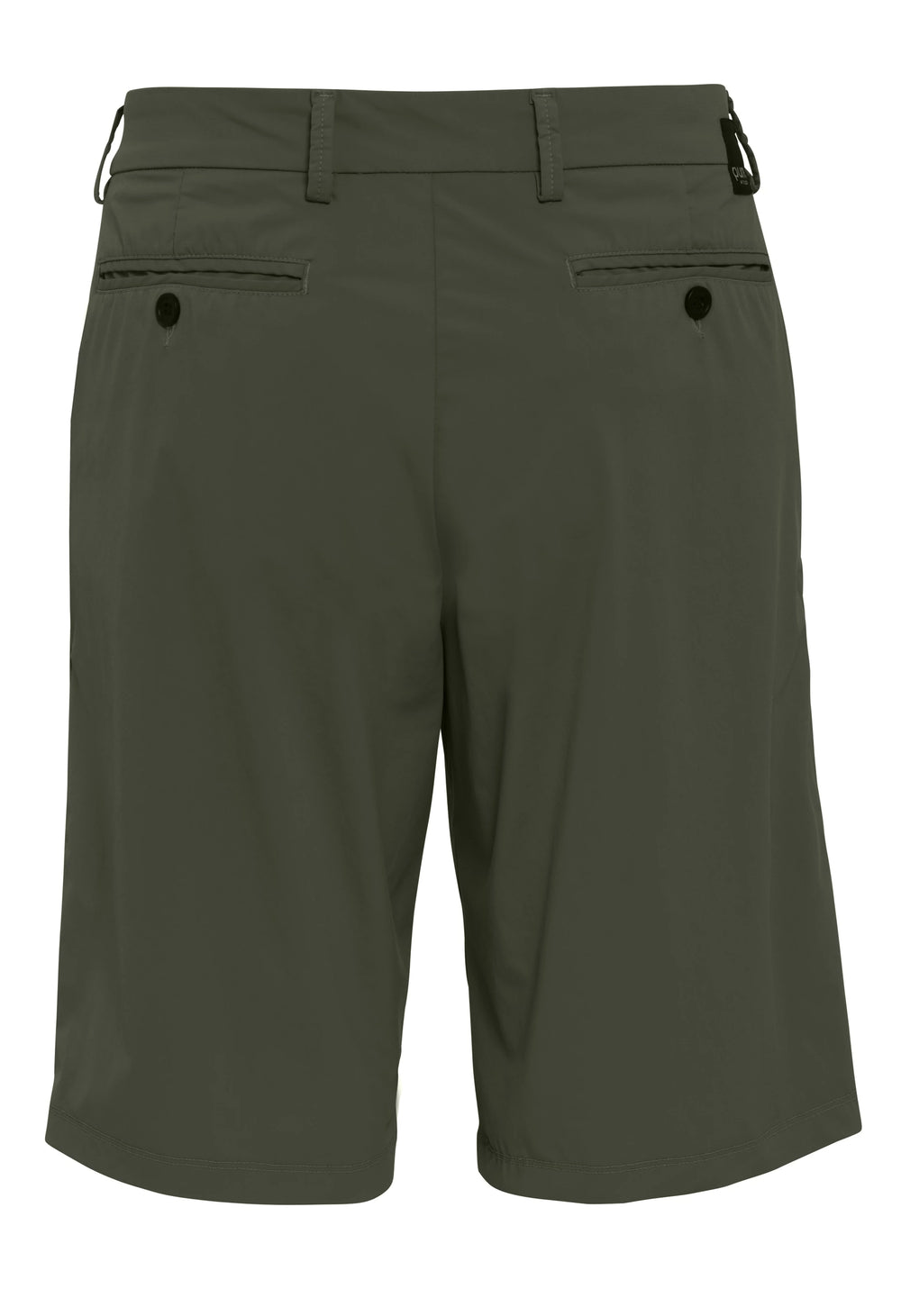 Rückansicht der 4798-92975 PURE Functional Bermuda in Grün mit stilvollen Gesäßtaschen. Perfekte Shorts für einen sportlich-eleganten Look.