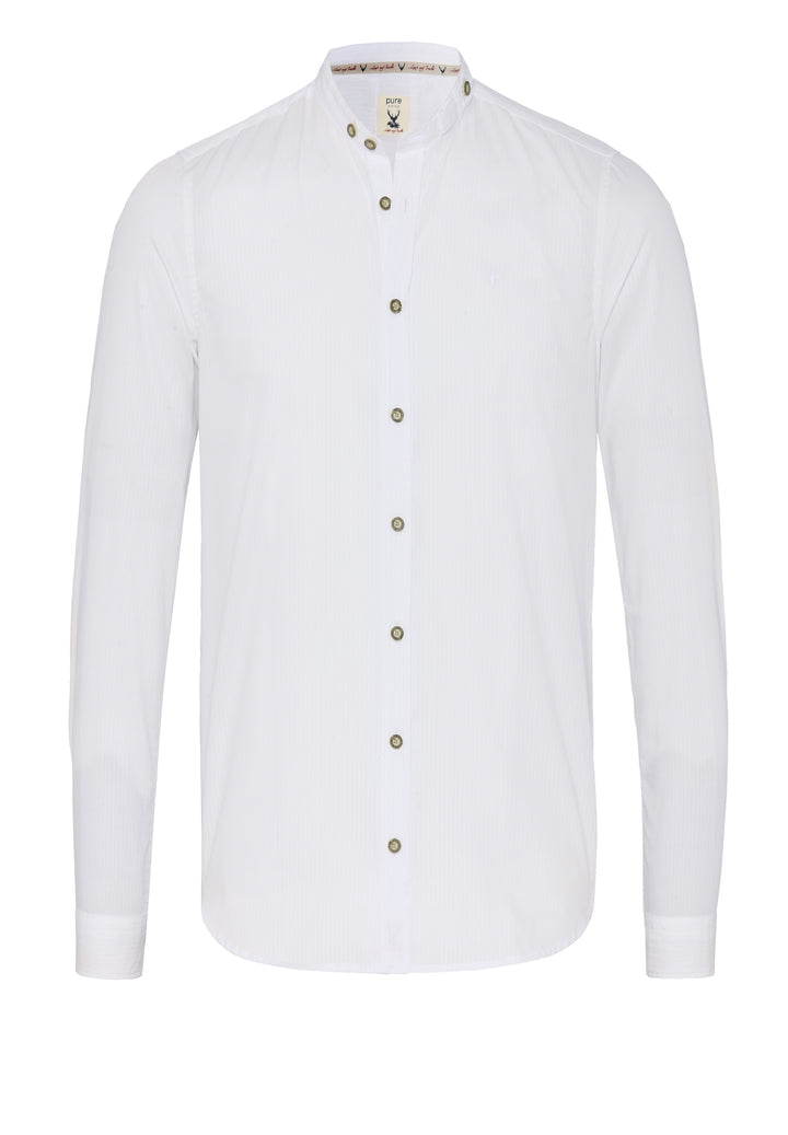 5013-11692 PURE Hemd Tracht modern fit Langarm 900 uni weiß