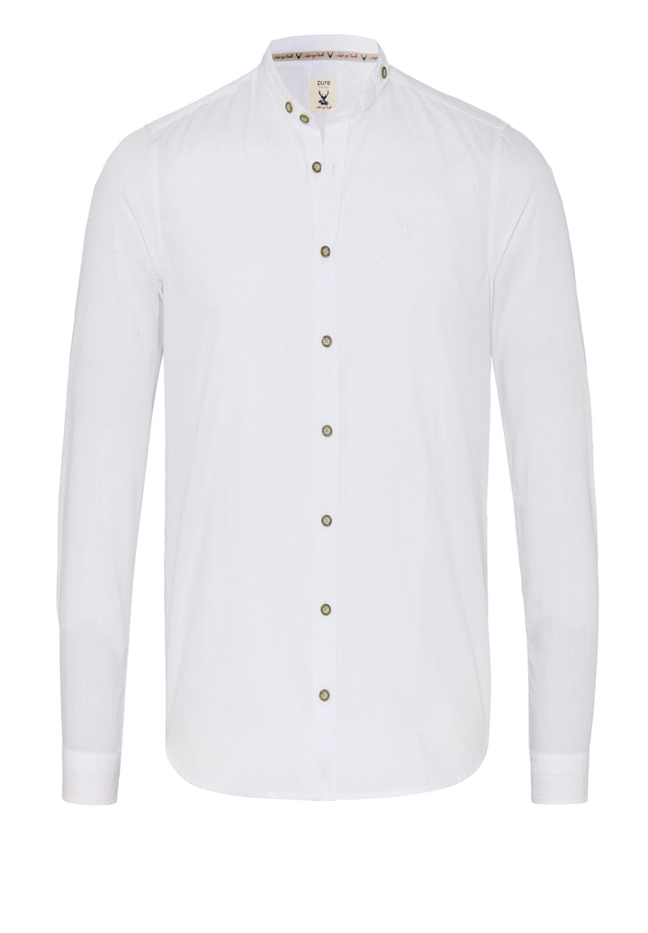5013-11692 PURE Hemd Tracht modern fit Langarm 900 uni weiß
