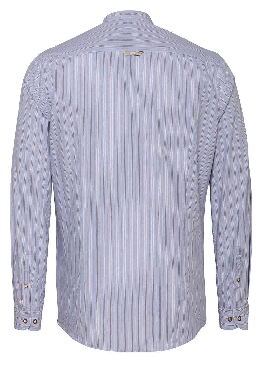 5022-21696 PURE Tracht Hemd slim fit Langarm 163 streifen mittelblau