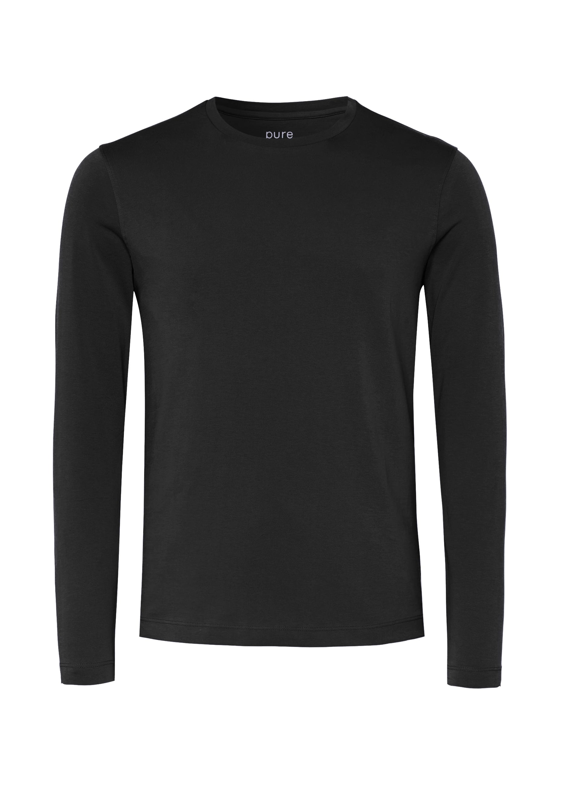 6002-91970 - Crew Neck Slim Fit Shirt - Black | Long Sleeve | Crew Neck ...