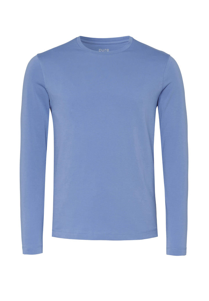 6002-91970 Pure Shirt Rundhals slim fit Langarm 120 uni dunkelblau
