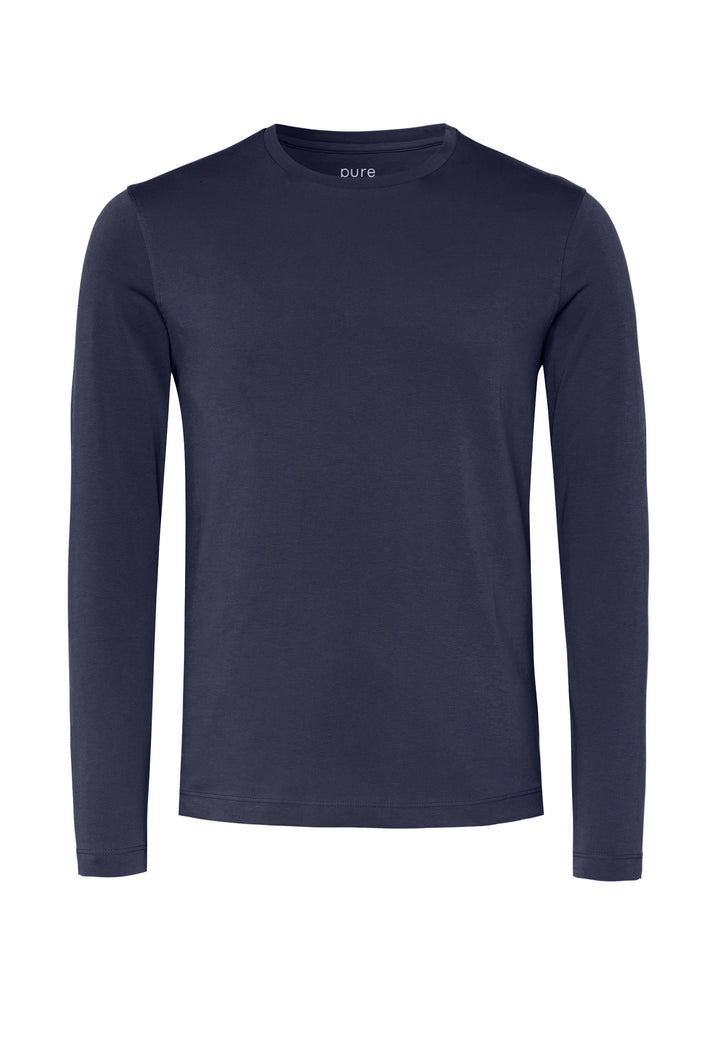 6002-91970 Pure Shirt Rundhals slim fit Langarm 130 uni marine
