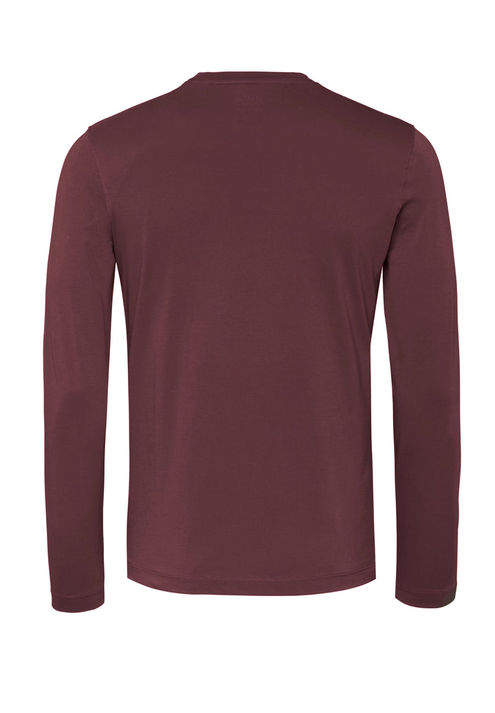 6002-91970 Pure Shirt Rundhals slim fit Langarm 330 uni bordeaux