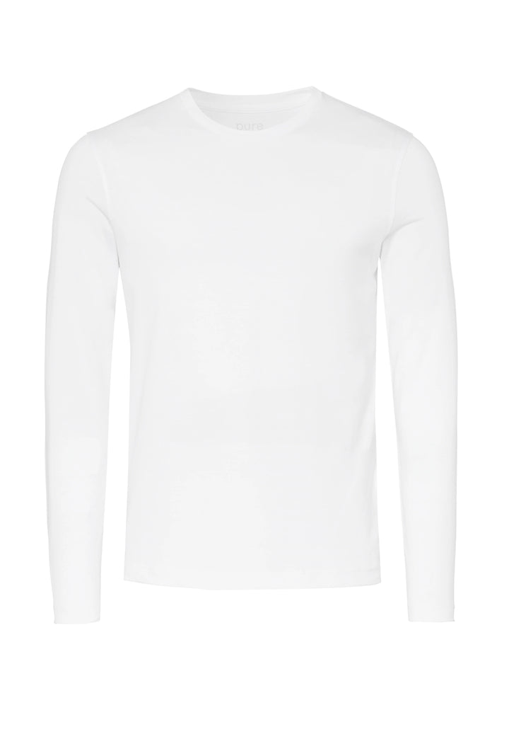 6002-91970 Pure Shirt Rundhals slim fit Langarm 900 uni weiß