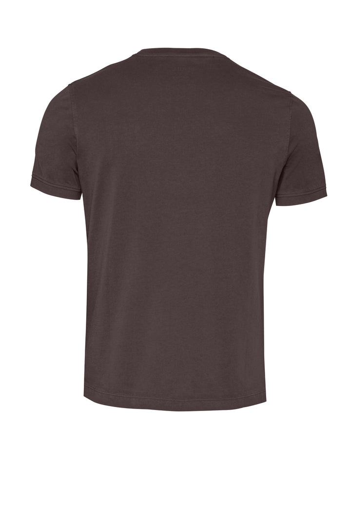 6006-92977 Pure T-Shirt V-Neck slim fit Halbarm 245 uni dunkelbraun