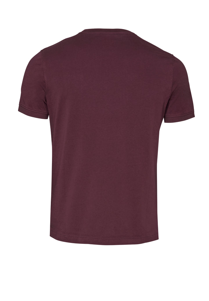 6006-92977 Pure T-Shirt V-Neck slim fit Halbarm 331 uni bordeaux
