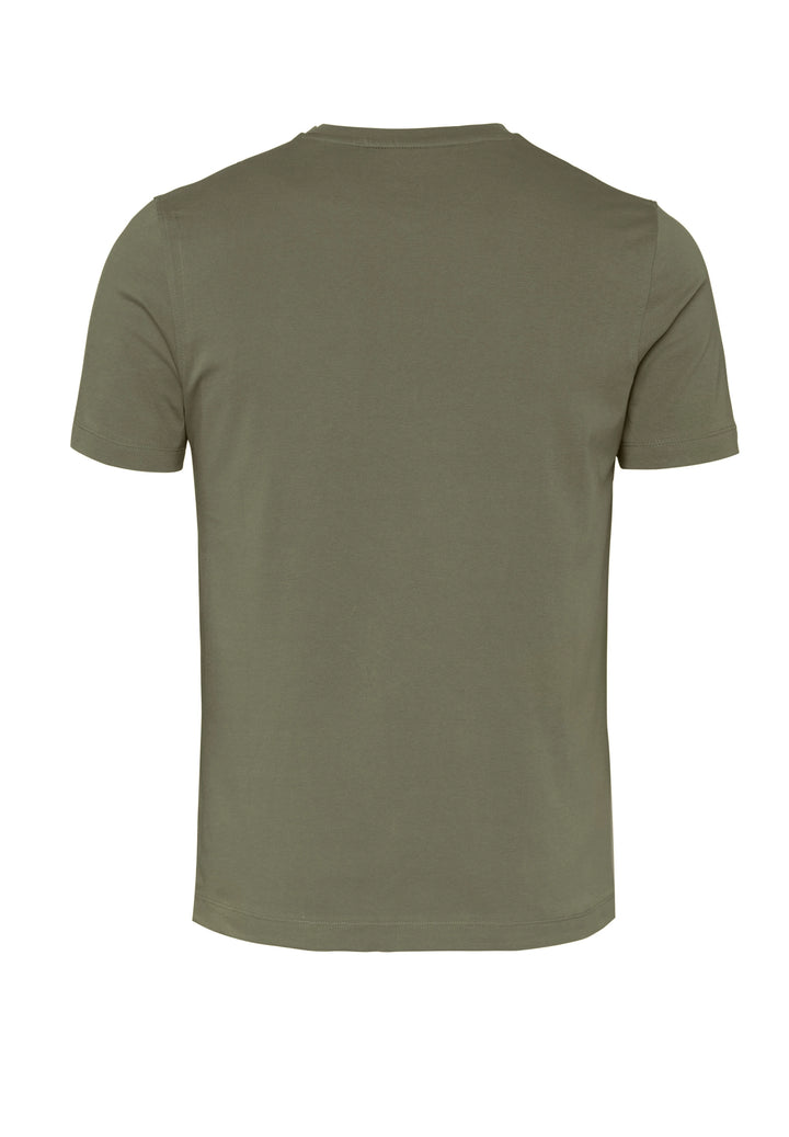6006-92977 Pure T-Shirt V-Neck slim fit Halbarm 430 uni oliv