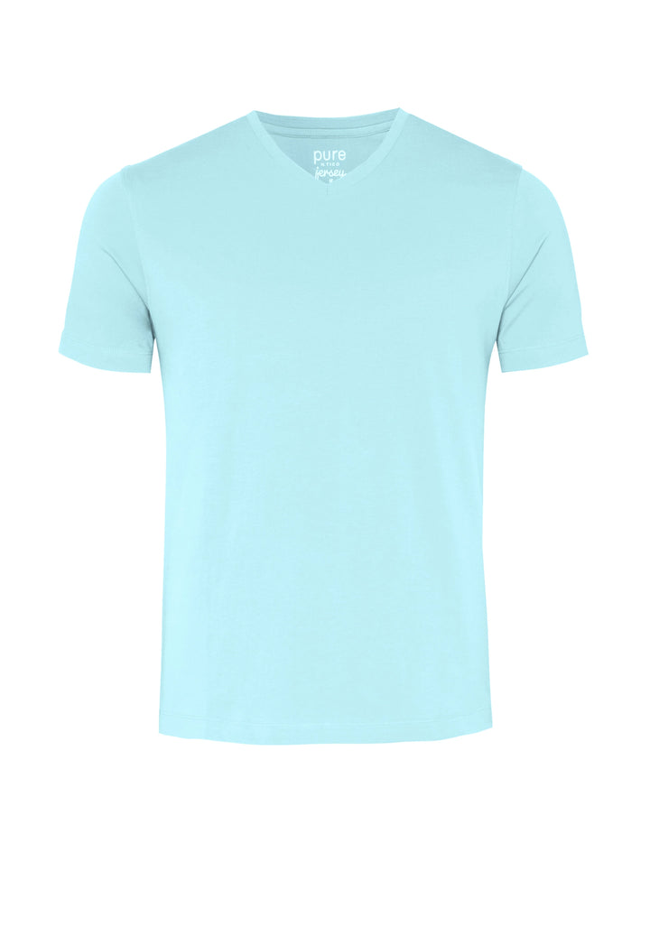 6006-92977 Pure T-Shirt V-Neck slim fit Halbarm 440 uni mint