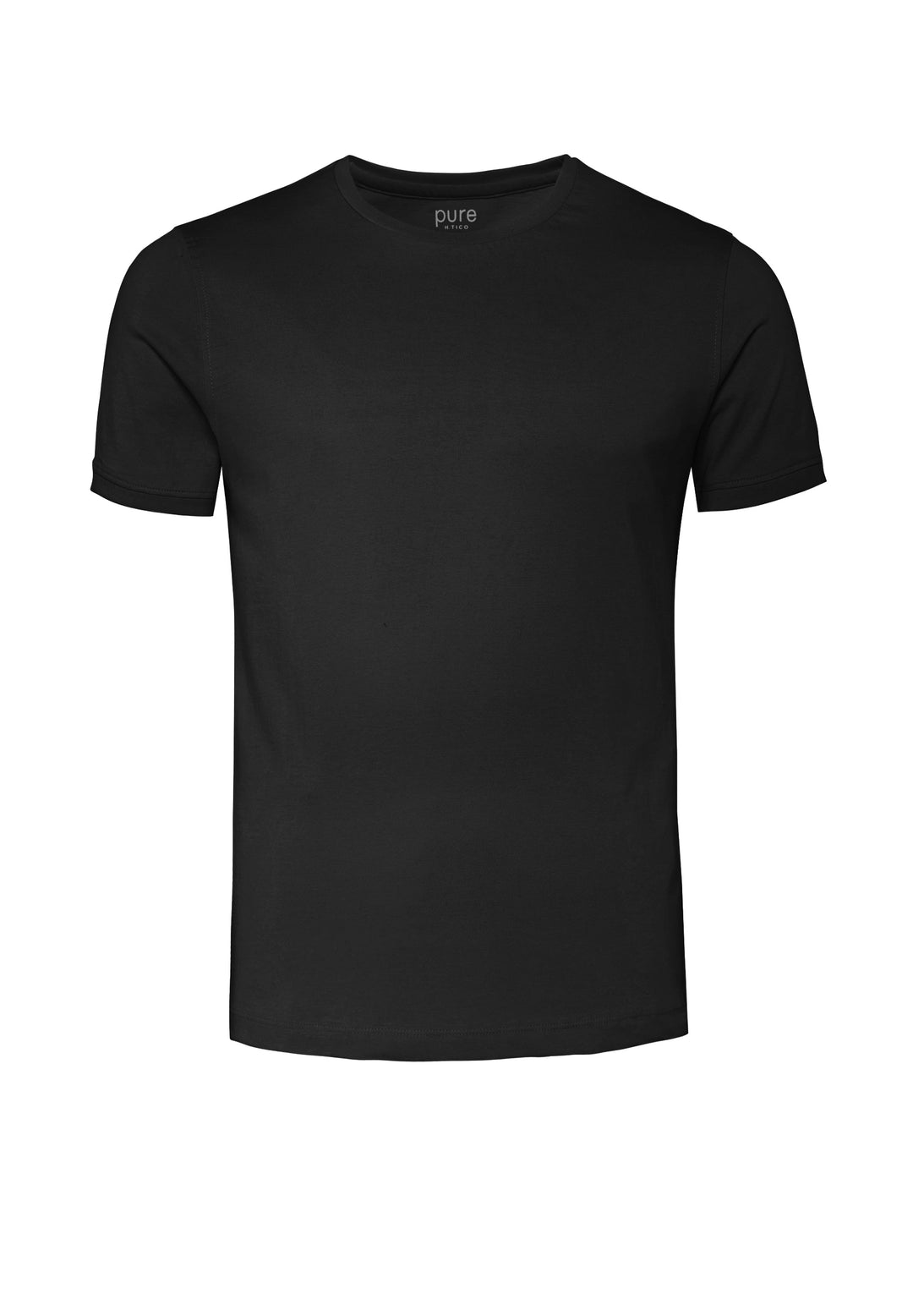 6007-92975 Pure T-Shirt Rundhals slim fit Halbarm 001 uni schwarz