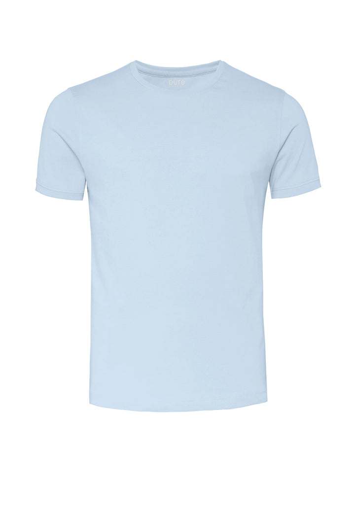 6007-92975 Pure T-Shirt Rundhals slim fit Halbarm 102 uni hellblau