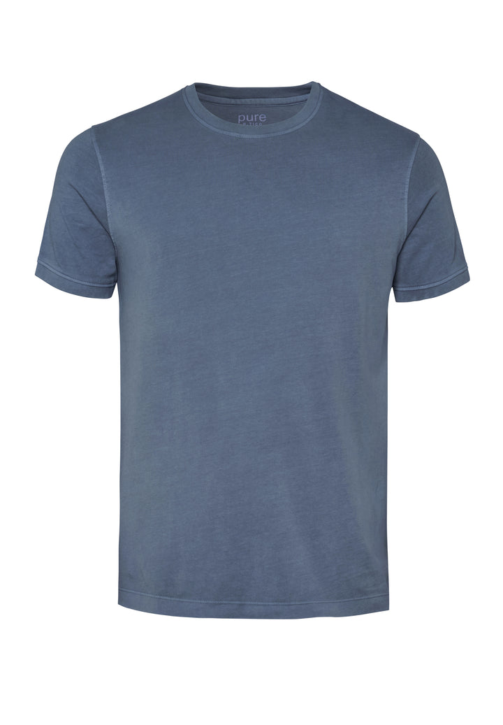 6007-92975 Pure T-Shirt Rundhals slim fit Halbarm 110 uni mittelblau