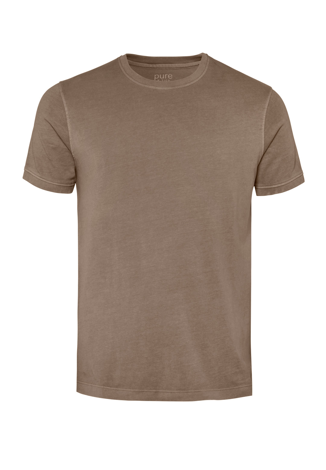 Beiges T-Shirt mit Rundhals in Slim Fit Passform