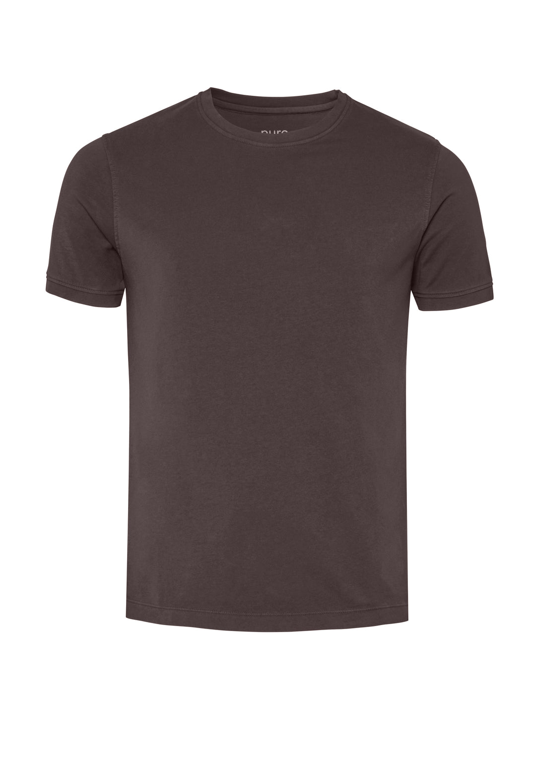 6007-92975 Pure T-Shirt Rundhals slim fit Halbarm 245 uni dunkelbraun