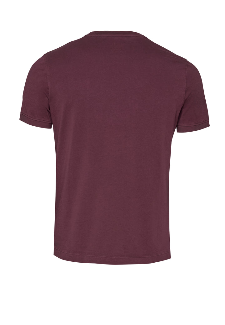 6007-92975 Pure T-Shirt Rundhals slim fit Halbarm 331 uni bordeaux