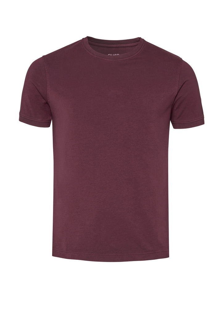 6007-92975 Pure T-Shirt Rundhals slim fit Halbarm 331 uni bordeaux