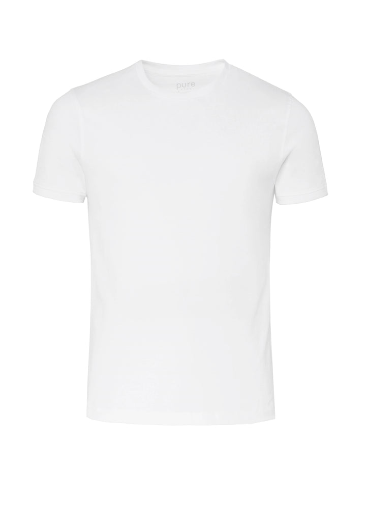 6007-92975 Pure T-Shirt Rundhals slim fit Halbarm 900 uni weiß