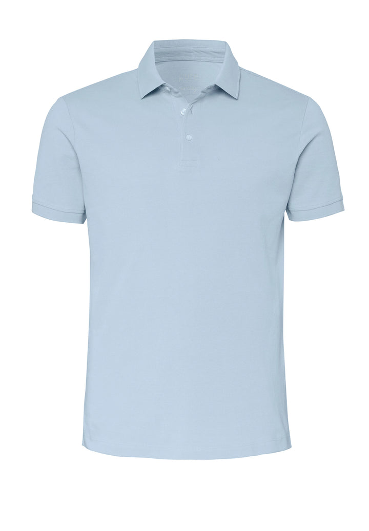 6008-92979 Pure Polo slim fit Halbarm 102 uni hellblau
