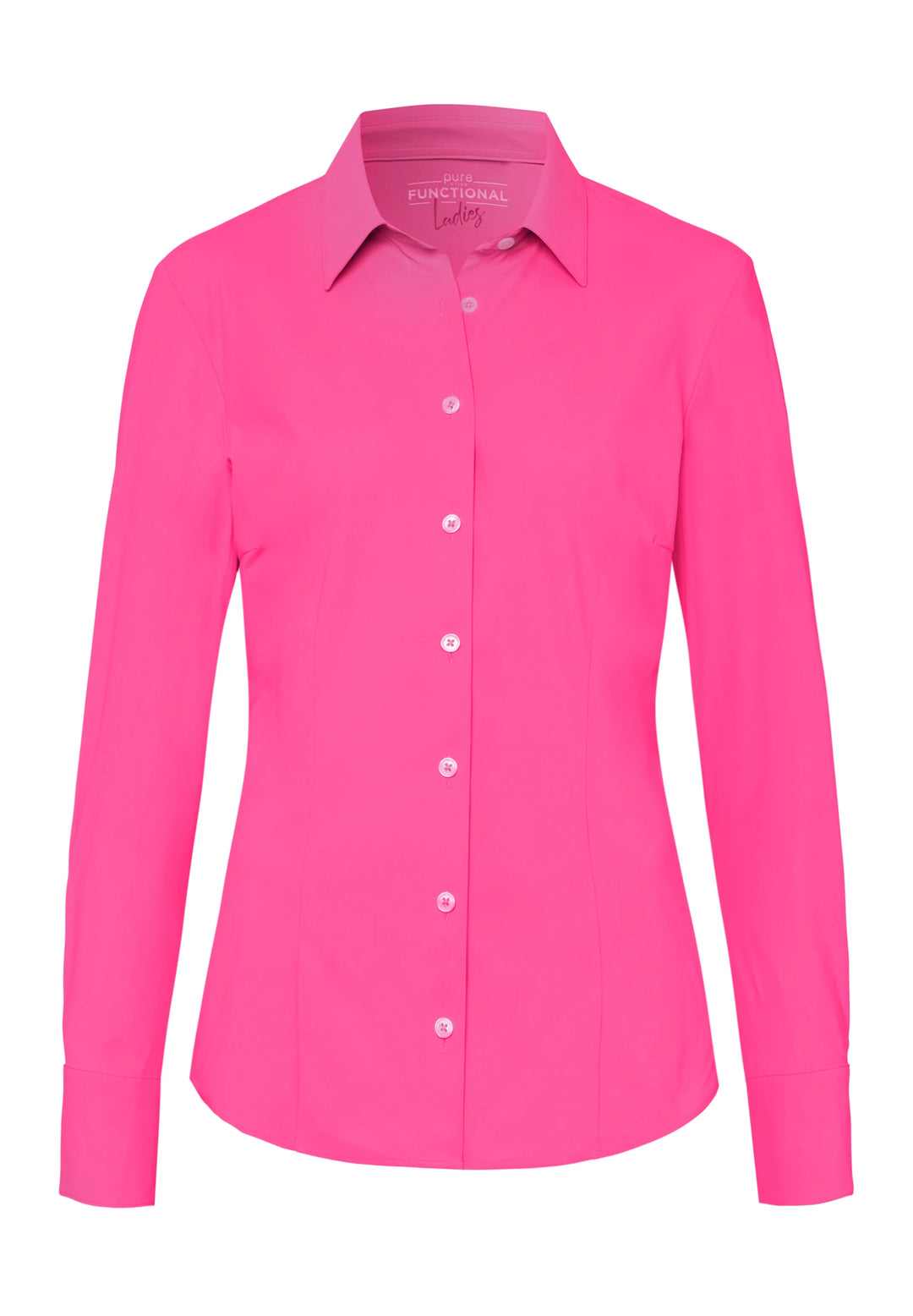 7700-91910 PURE- Functional Bluse slim fit Langarm 343 uni pink