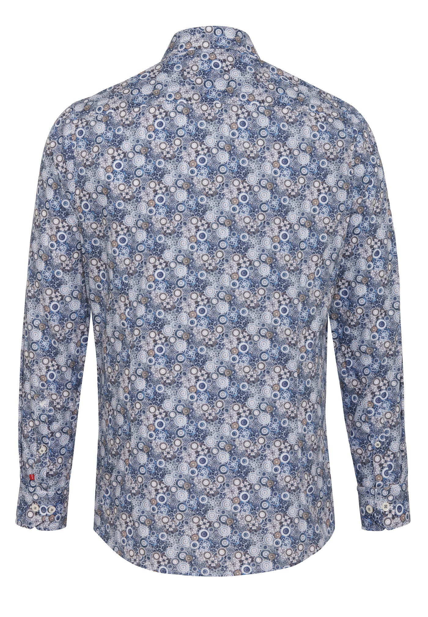 D71004-21111 PURE- City Hemd slim fit Langarm 173 druck mittelblau