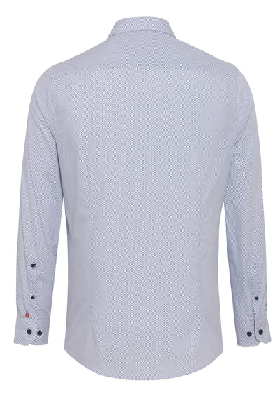 D71013-21106 PURE- City Hemd slim fit Langarm 173 druck mittelblau