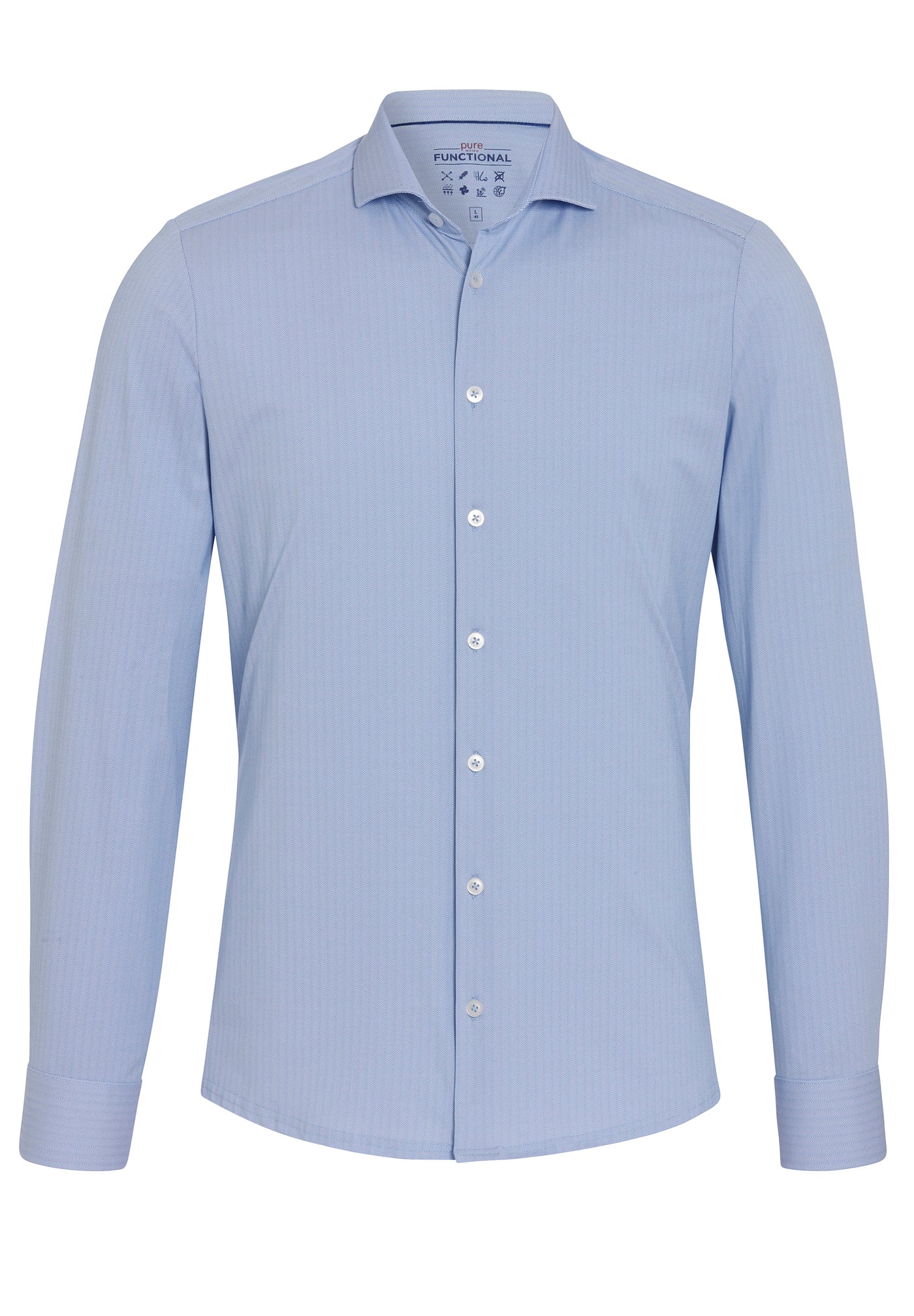 D71302-21155 PURE- Functional Hemd Langarm 100 uni hellblau