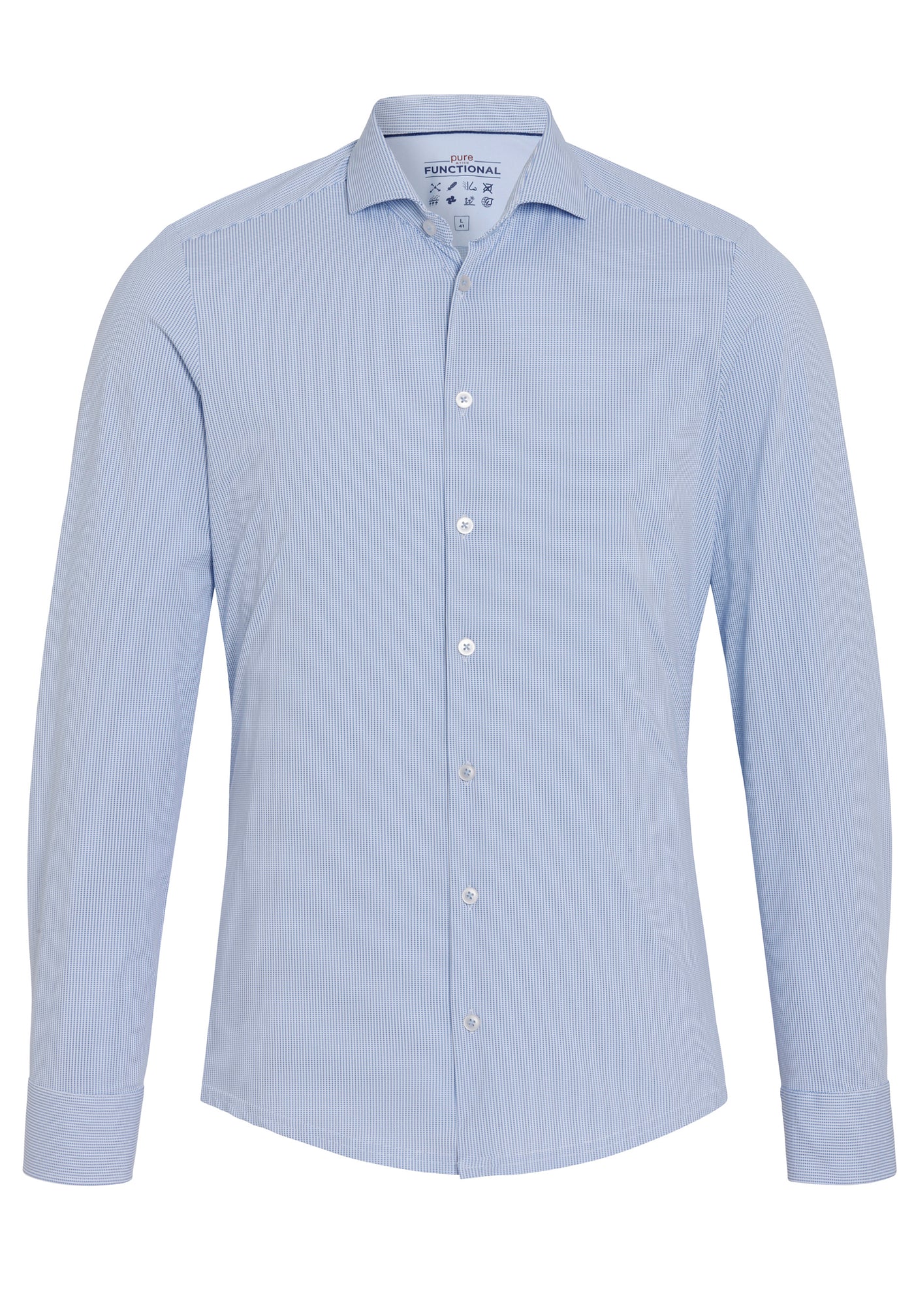 D71303-21155 PURE- Functional Hemd Langarm 100 uni hellblau