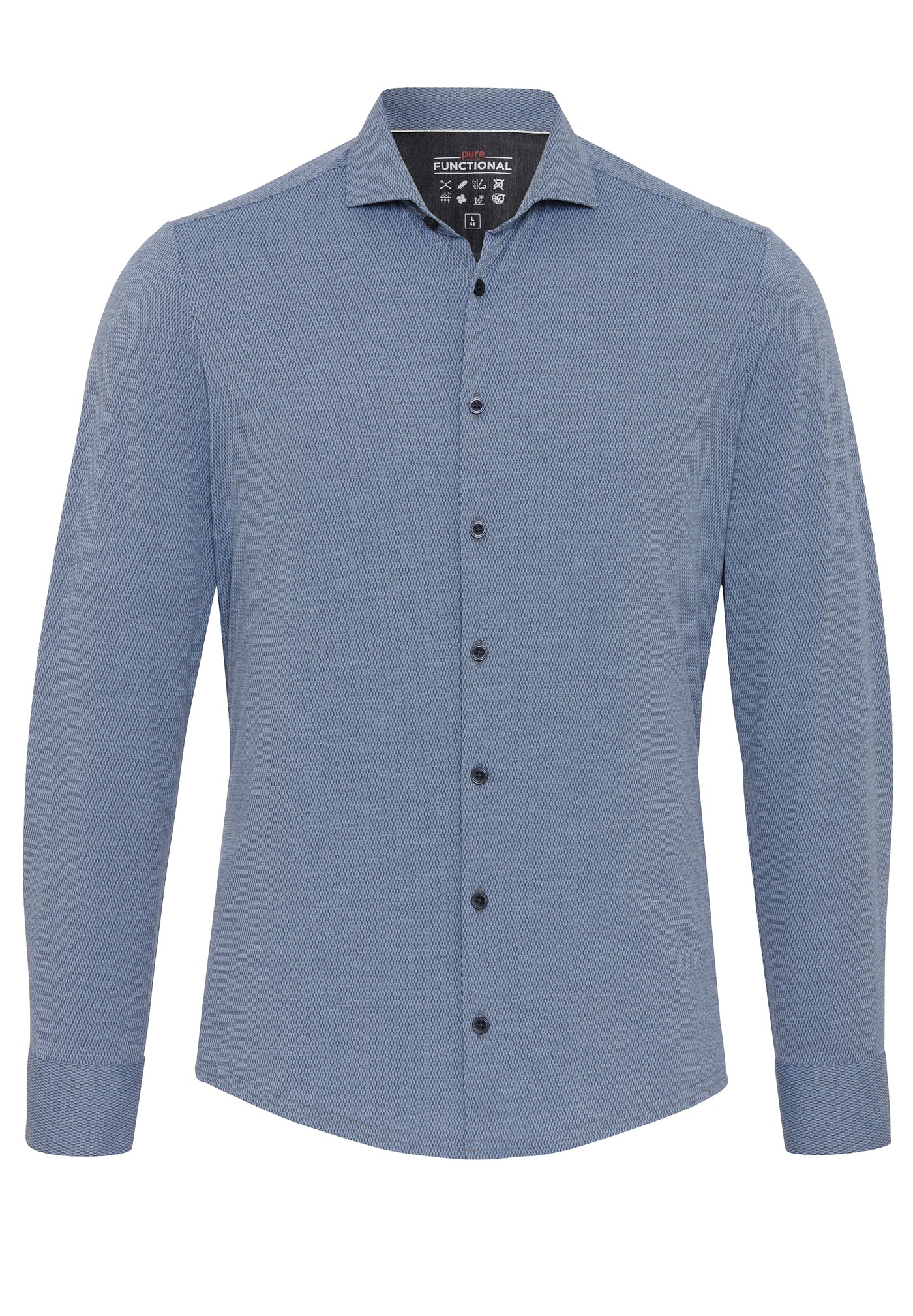 D71306-21155 PURE- Functional Hemd Langarm 110 uni mittelblau