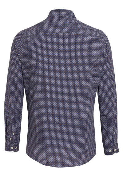 D71502-51103 PURE- Casual Hemd Langarm 176 druck dunkelblau