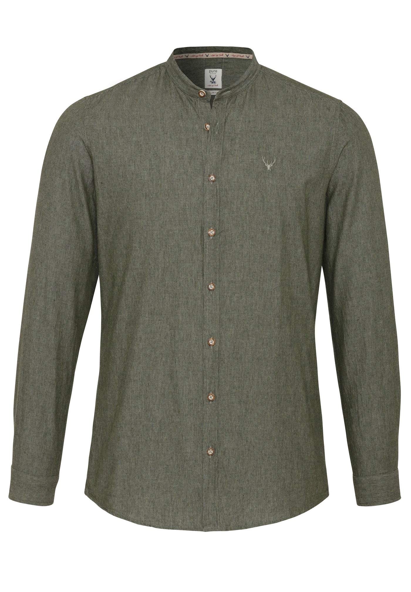 D72620-21693 PURE Tracht Hemd slim fit Langarm 466 streifen oliv