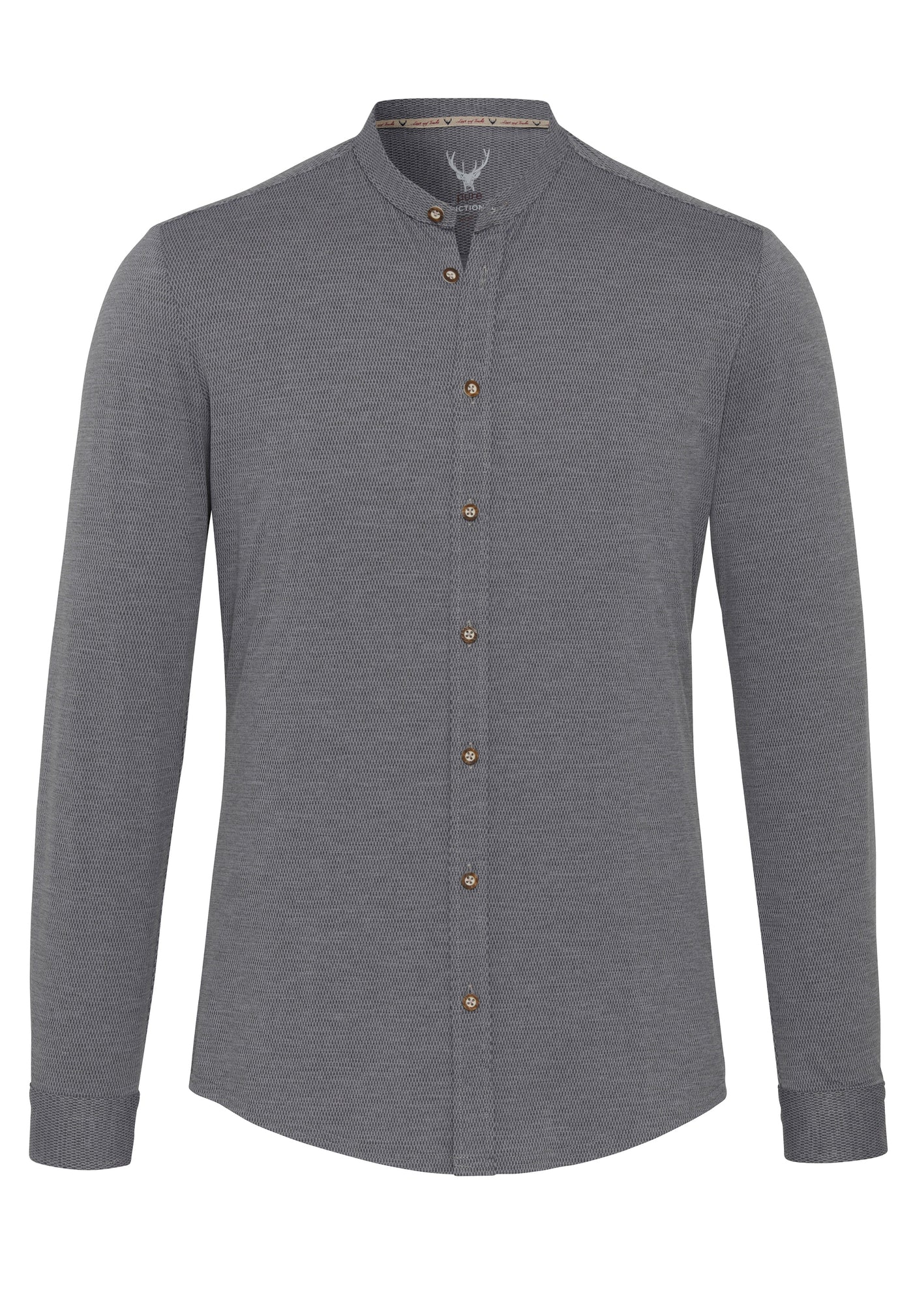 D72626-21690 PURE Tracht Functional Hemd slim fit Langarm 710 uni grau