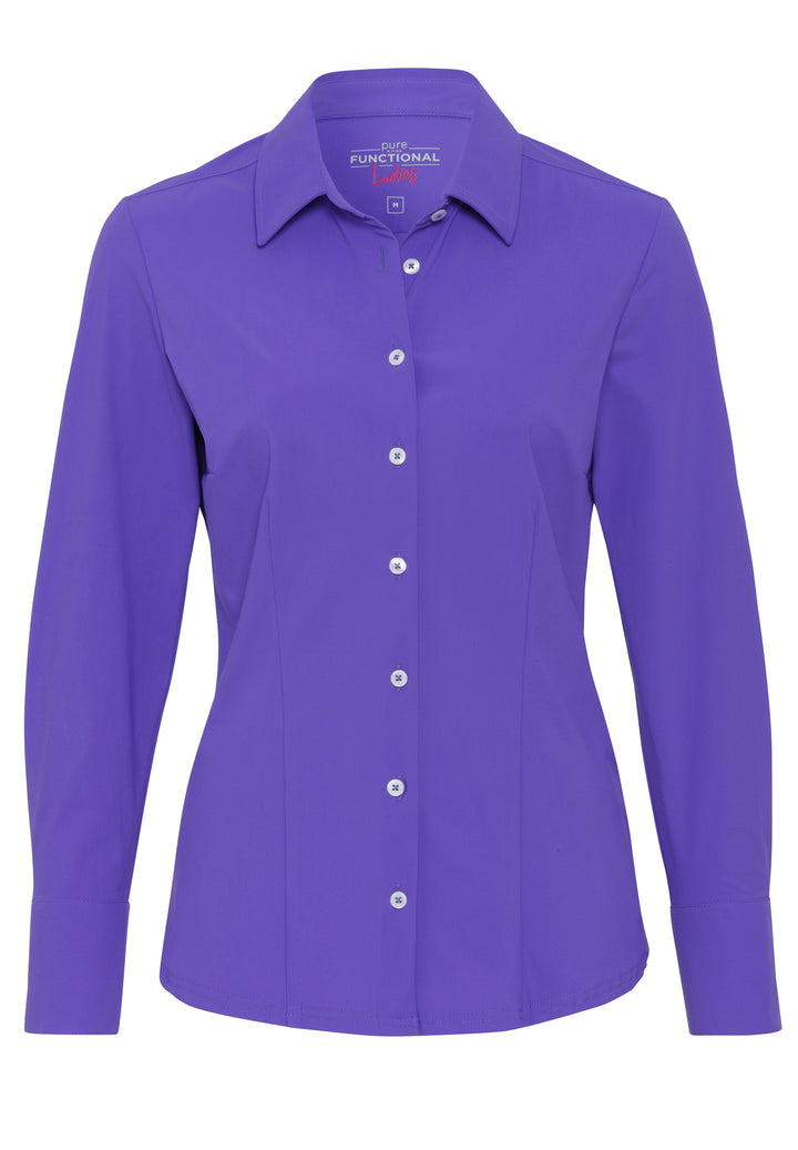 D91350-91910 PURE- Functional Bluse slim fit Langarm 805 uni violett