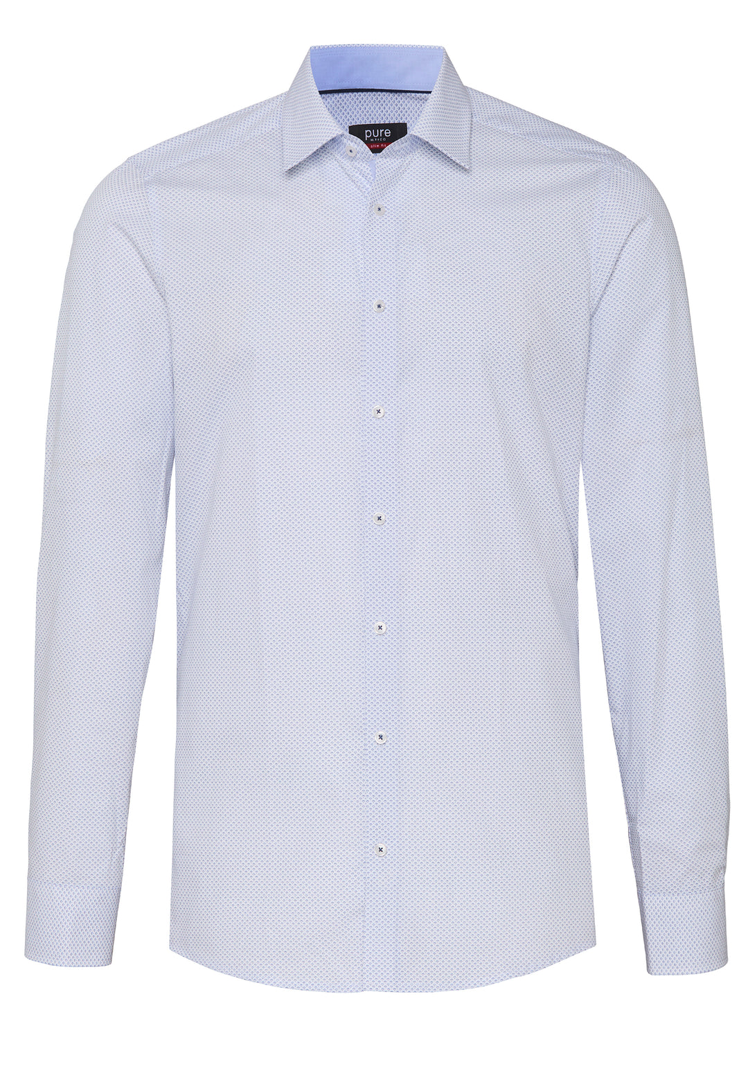 E11006-21104 PURE- City Hemd slim fit Langarm 173 druck mittelblau