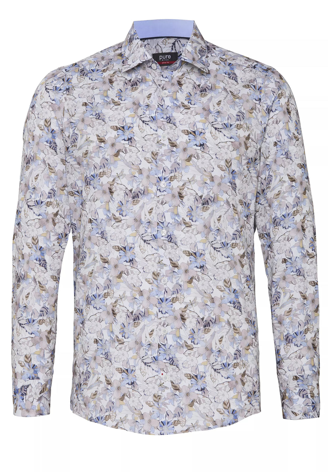 E11015-21105 PURE- City Hemd slim fit Langarm 274 druck hellbraun