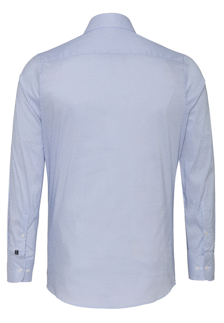 E11052-21703 PURE- FLXBL Hemd Langarm 173 druck mittelblau