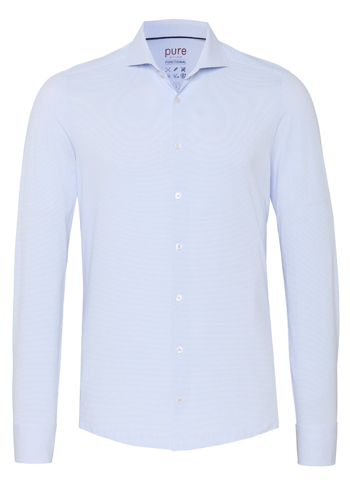 E11303-21710 PURE- Functional Hemd Langarm 100 uni hellblau