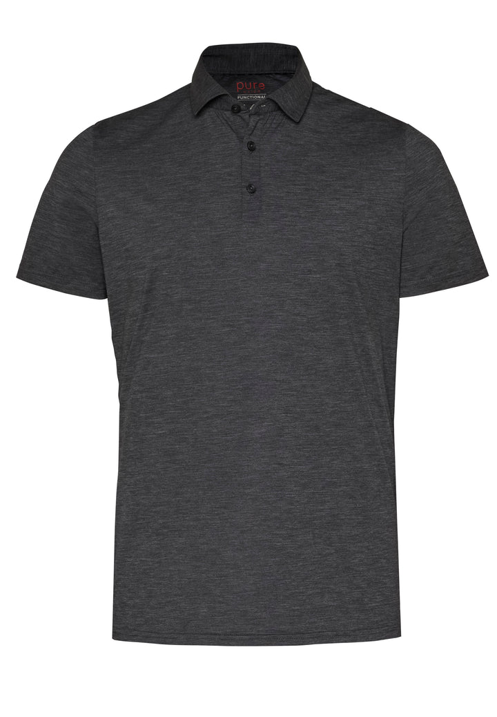 E11320-92930 Pure Functional Polo slim fit Halbarm 007 schwarz