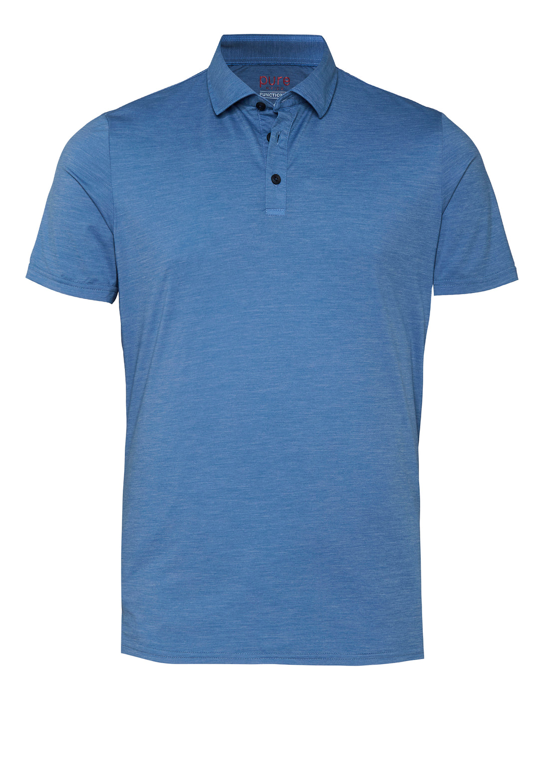 E11320-92930 Pure Functional Polo slim fit Halbarm 114 uni mittelblau