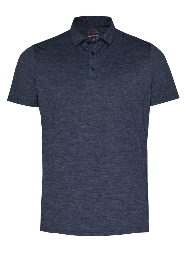 E11320-92930 Pure Functional Polo slim fit Halbarm 130 uni marine