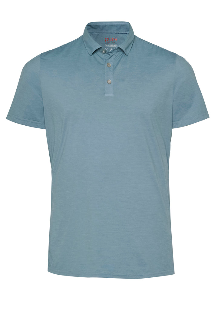 E11320-92930 Pure Functional Polo slim fit Halbarm 143 uni türkis