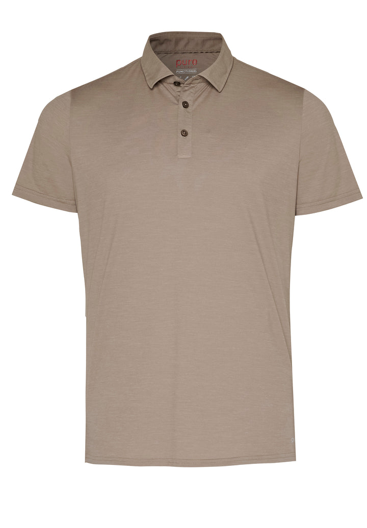 E11320-92930 Pure Functional Polo slim fit Halbarm 205 uni sand