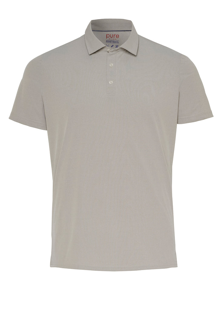 E11321-92930 Pure Functional Polo slim fit Halbarm 205 uni sand