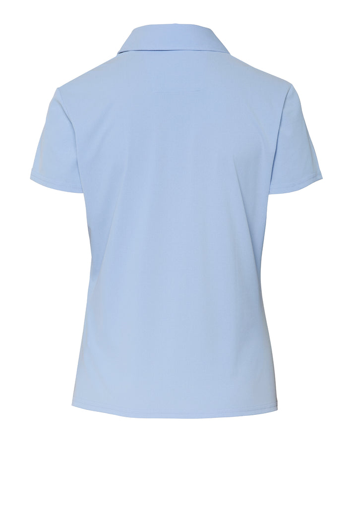 E11351-92917 Pure Functional Polo Damen slim fit Halbarm 100 uni hellblau