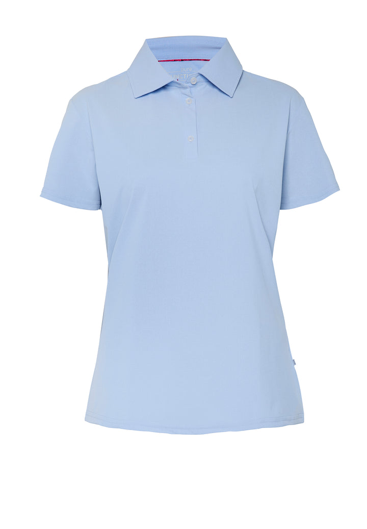 E11351-92917 Pure Functional Polo Damen slim fit Halbarm 100 uni hellblau